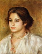 Gabrielle wearing a necklace 1906
